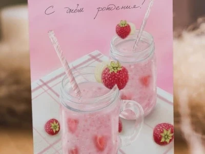 Дизайнерская открытка «С днем рождения» 01