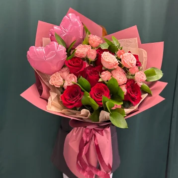 Букет «Розовое счастье»