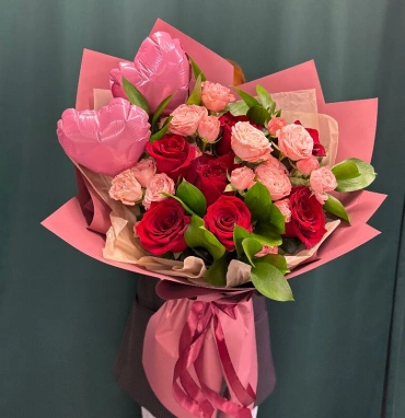 Букет «Розовое счастье»