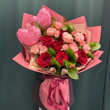Букет «Розовое счастье»