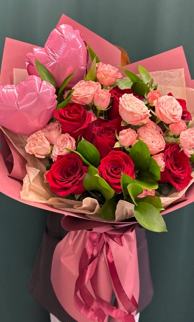 Букет «Розовое счастье»