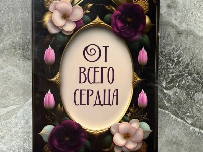 Открытка шоколадка «От всего сердца»