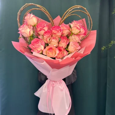 Букет «Розовое сердце»