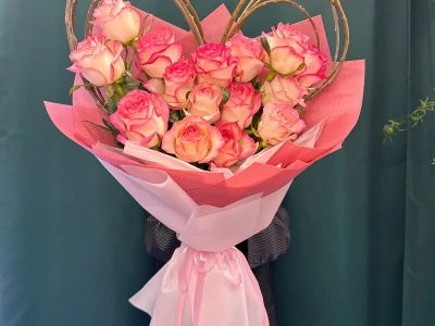 Букет «Розовое сердце»