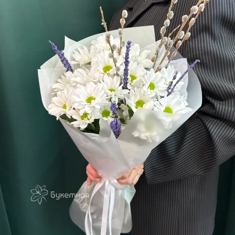 Букет &laquo;Верба и ромашки&raquo;