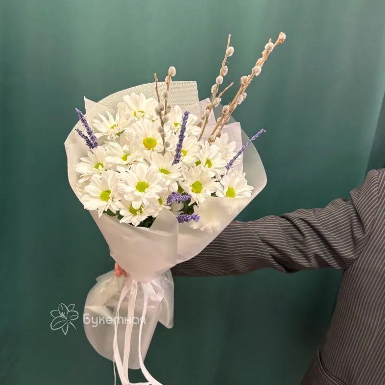 Букет &laquo;Верба и ромашки&raquo;